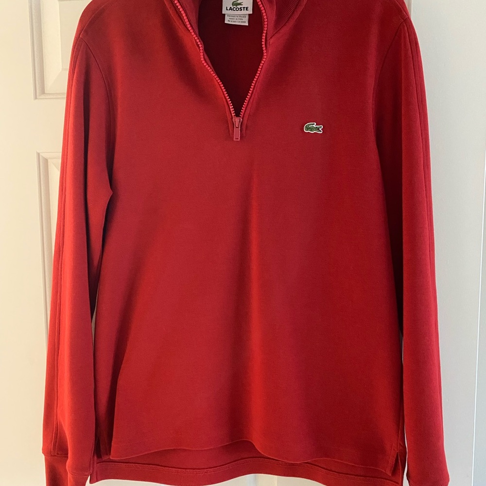 Lacoste Men's Crimson Quarter-Zip Polo